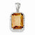Sterling Silver Rectangle Champagne CZ Pendant, Pendants for Necklace