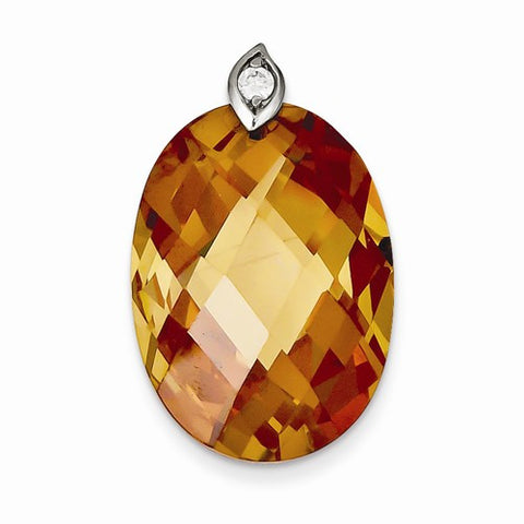 Sterling Silver Champagne CZ Pendant, Gorgeous Pendants for Necklace