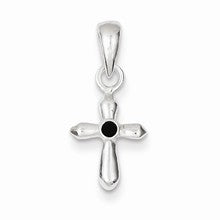 Sterling Silver Dark Red Stellux Crystal Cross Charm hide-image