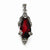 Sterling Silver Marcasite & Red CZ Pendant, Pendants for Necklace