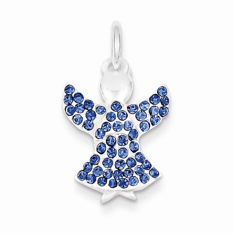 Sterling Silver w/ Stellux Crystal Angel Pendant, Classy Pendants for Necklace