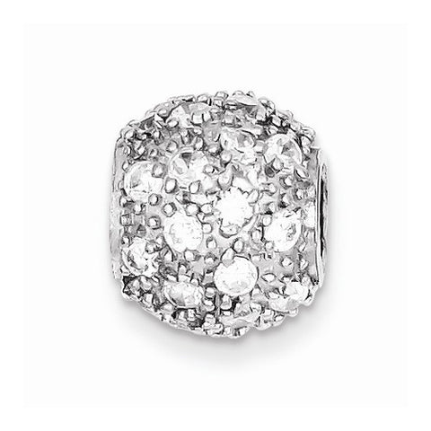 Sterling Silver Round CZ Slide Pendant, Pendants for Necklace
