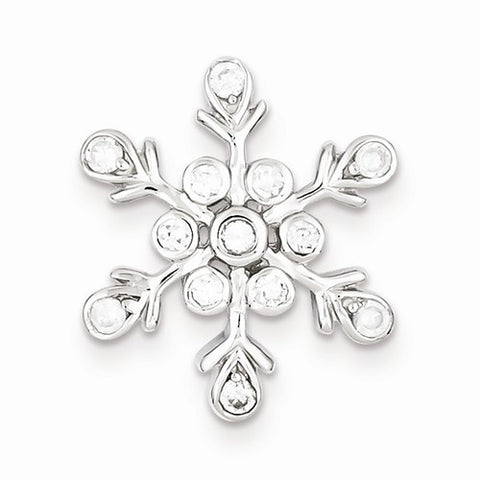 Sterling Silver CZ Snowflake pendant, Pretty Pendants for Necklace