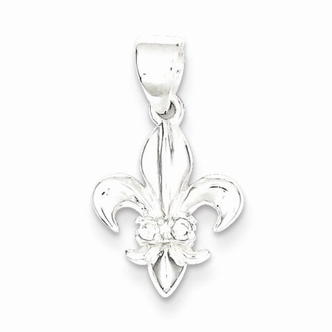 Sterling Silver CZ Fleur De Lis Pendant, Stylish Pendants for Necklace