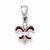 Sterling Silver CZ & Enameled Fleur de Lis Pendant, Pendants for Necklace