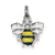 Green & Yellow Enamel Bee Charm in Sterling Silver