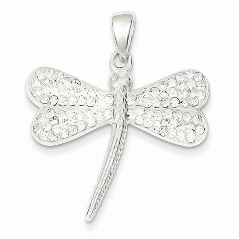 Sterling Silver w/ Stellux Crystal Dragonfly Pendant, Pendants for Necklace
