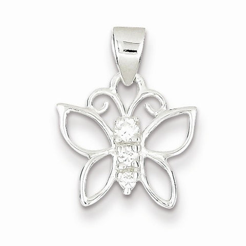 Sterling Silver CZ Butterfly pendant, Stylish Pendants for Necklace