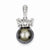 Sterling Silver Grey Syn. Pearl & CZ Crown Pendant, Pendants for Necklace