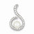 Sterling Silver Simulated Pearl and CZ pendant, Beautiful Pendants for Necklace