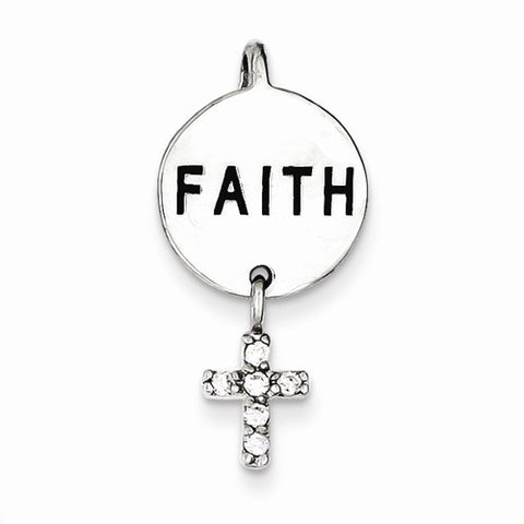 Sterling Silver Faith CZ Cross Pendant, Pendants for Necklace