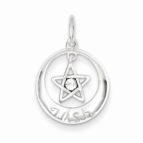 Sterling Silver w/ Stellux Crystal Wish Star Pendant, Pendants for Necklace