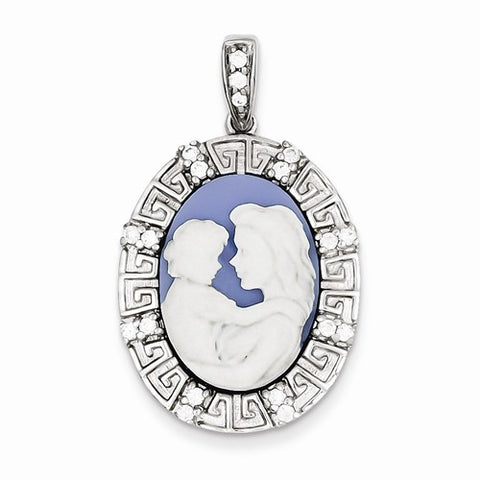 Sterling Silver CZ Cameo pendant, Delightful Pendants for Necklace
