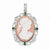 Sterling Silver Clear & Green CZ Cameo Pendant, Pendants for Necklace