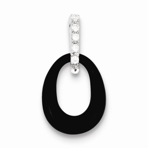 Sterling Silver Onyx & CZ pendant, Alluring Pendants for Necklace