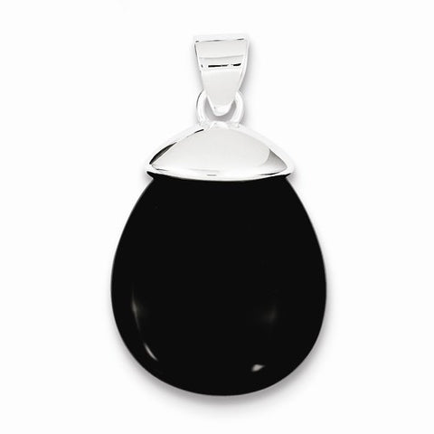 Sterling Silver Black Onyx pendant, Charm