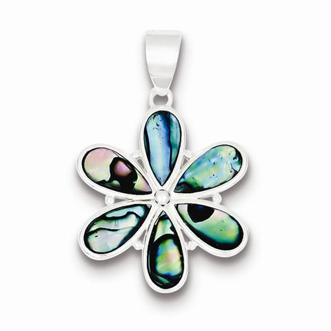 Sterling Silver Flower Abalone Pendant, Pendants for Necklace