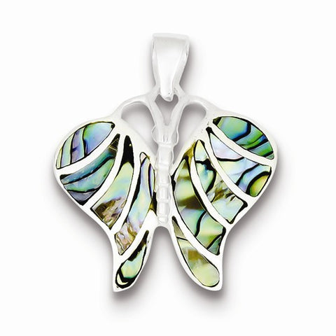 Sterling Silver Abalone Butterfly Pendant, Pendants for Necklace