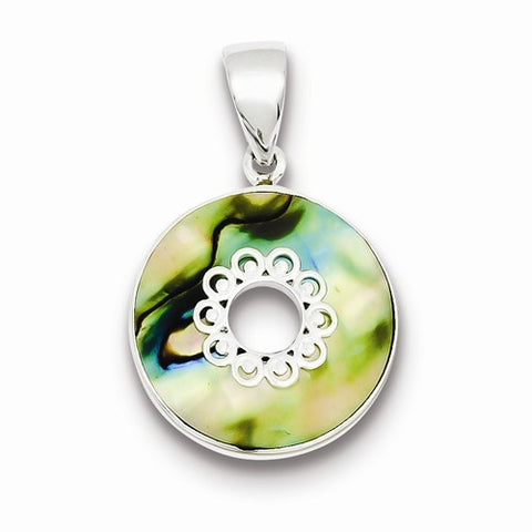 Sterling Silver Round Abalone pendant, Adorable Pendants for Necklace