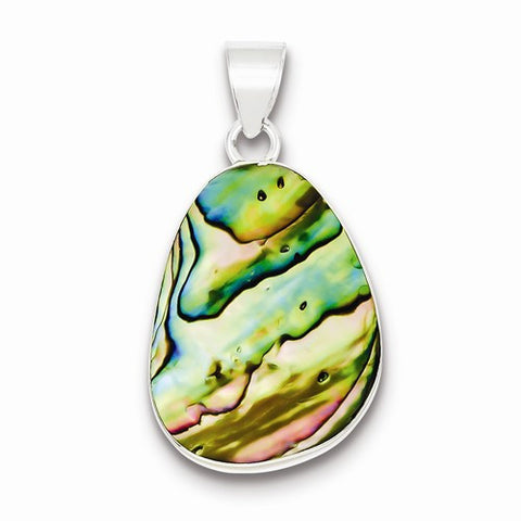 Sterling Silver Pear Shaped Abalone Pendant, Pendants for Necklace