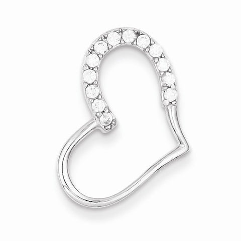 Sterling Silver CZ Heart Pendant, Pendants for Necklace