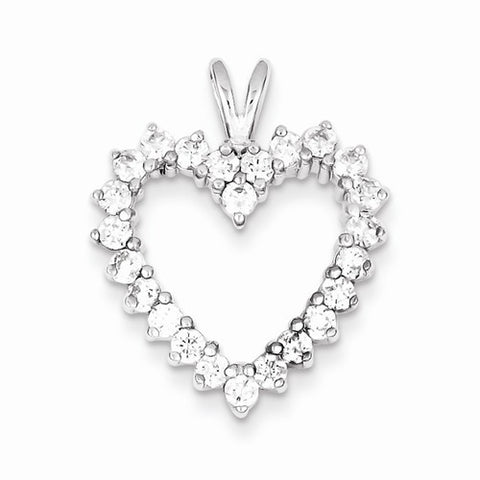 Sterling Silver CZ Heart Pendant, Pretty Pendants for Necklace