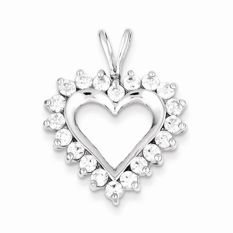 Sterling Silver CZ Heart Pendant, Gorgeous Pendants for Necklace