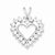 Sterling Silver CZ Heart Pendant, Gorgeous Pendants for Necklace
