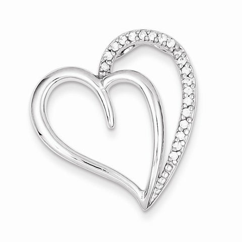 Sterling Silver CZ Heart Pendant, Stylish Pendants for Necklace