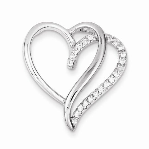 Sterling Silver CZ Heart Pendant, Classy Pendants for Necklace