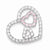 Sterling Silver CZ Heart Pendant, Charm
