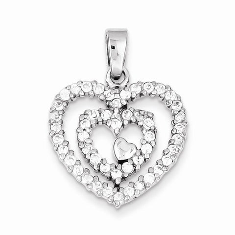 Sterling Silver CZ Heart pendant, Delightful Pendants for Necklace