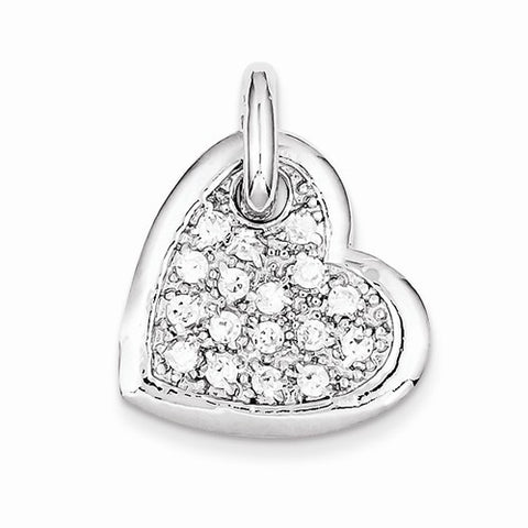 Sterling Silver CZ Heart Pendant, Exquisite Pendants for Necklace