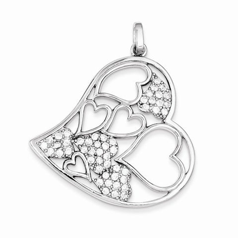 Sterling Silver CZ Pendant, Lovely Pendants for Necklace
