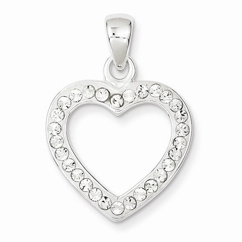 Sterling Silver Stellux Crystal Heart Pendant, Alluring Pendants for Necklace