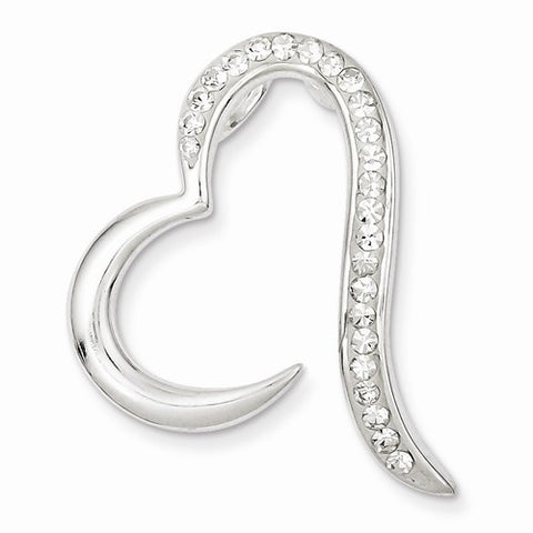 Sterling Silver Stellux Crystal Heart Pendant, Charm