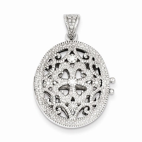 Sterling Silver CZ Locket
