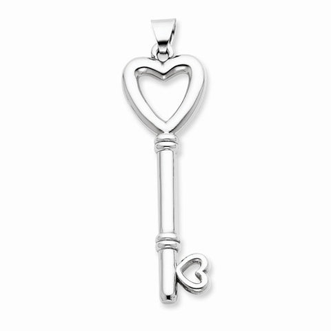 Sterling Silver Heart Design Key pendant, Lovely Pendants for Necklace