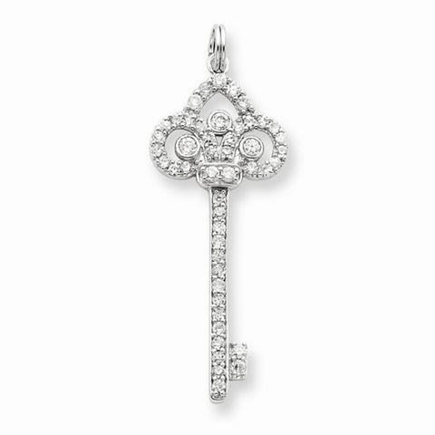 Sterling Silver and CZ Key pendant, Charm