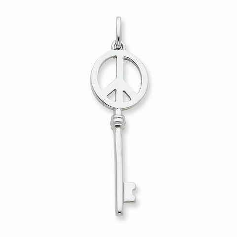 Sterling Silver Peace Sign Key Pendant, Pendants for Necklace