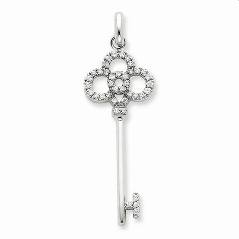 Sterling Silver CZ Key pendant, Pendants for Necklace