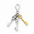 Sterling Silver With Vermeil Diamond Accent Keys Pendant, Pendants for Necklace