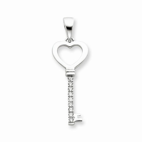Sterling Silver CZ Key pendant, Charm