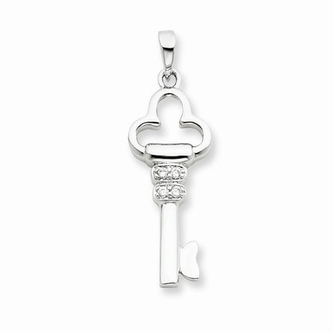 Sterling Silver CZ Key pendant, Beautiful Pendants for Necklace