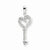 Sterling Silver CZ Heart Key Pendant, Delightful Pendants for Necklace