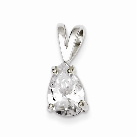 Sterling Silver Pear CZ Pendant, Pendants for Necklace
