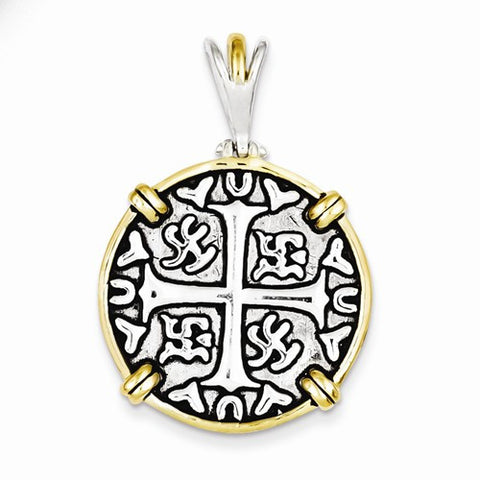 Sterling Silver & Vermeil Chinese Symbols Pendant, Pendants for Necklace