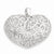 Sterling Silver Flower Filigree Design Puffed Heart Pendant, Pendants for Necklace