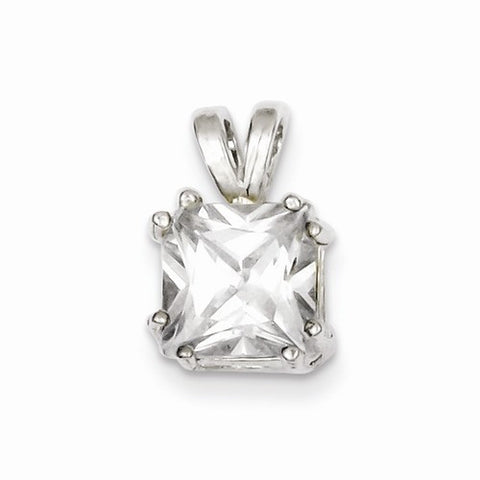 Sterling Silver Princess CZ pendant, Appealing Pendants for Necklace