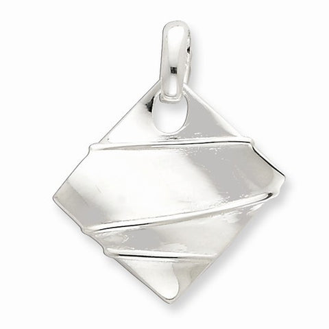 Sterling Silver Polished & Textured Fancy Pendant, Fine Pendants for Necklace